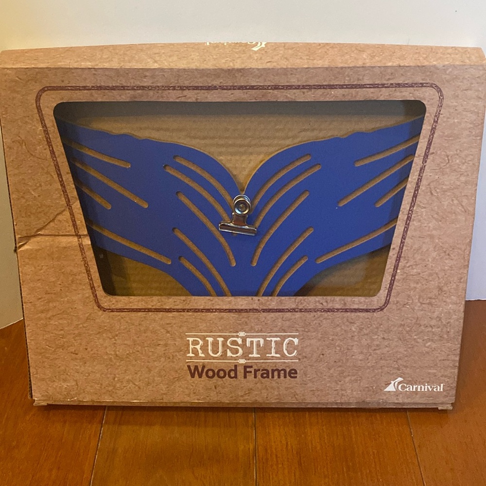 Carnival cruise Rustic Wood memory picture souvenir Frame blue whale tale